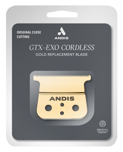 Goldener Trimmer-Ersatzklinge in Verpackung